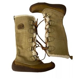 Sorel Women's Size 5.5 Tan Chugalug Tall‎ Lace-up Warm Winter Boot #NL1916-971